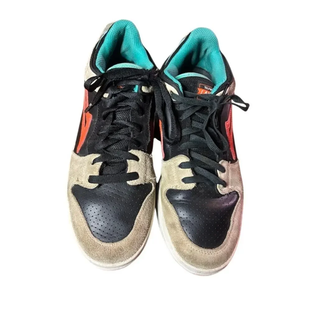 Lakai Skate Shoes Telford Low Suede Canvas Sneakers Beige Teal Orange Men’s 9.5